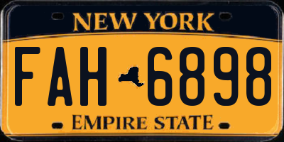 NY license plate FAH6898