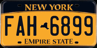 NY license plate FAH6899