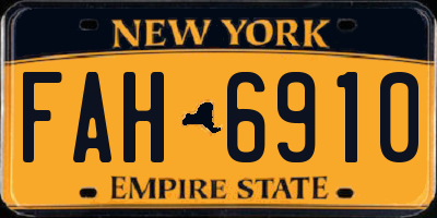 NY license plate FAH6910