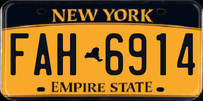 NY license plate FAH6914