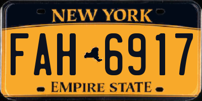 NY license plate FAH6917