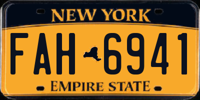 NY license plate FAH6941