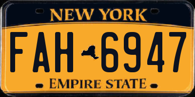 NY license plate FAH6947
