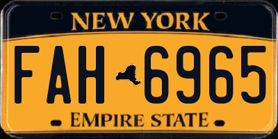 NY license plate FAH6965