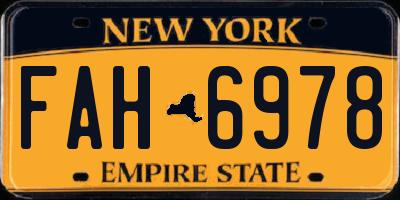 NY license plate FAH6978