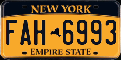 NY license plate FAH6993