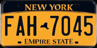 NY license plate FAH7045