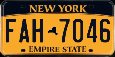 NY license plate FAH7046