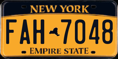 NY license plate FAH7048