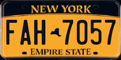 NY license plate FAH7057