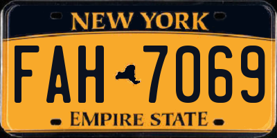 NY license plate FAH7069