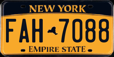 NY license plate FAH7088
