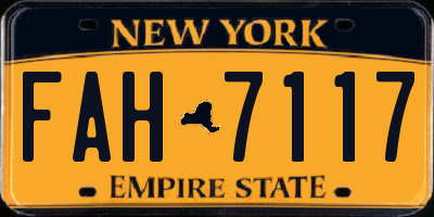 NY license plate FAH7117