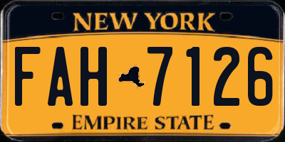 NY license plate FAH7126