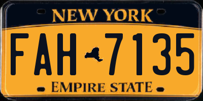 NY license plate FAH7135