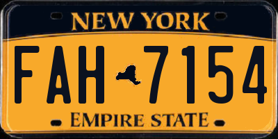 NY license plate FAH7154