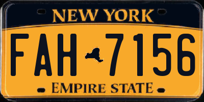 NY license plate FAH7156