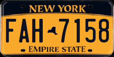 NY license plate FAH7158