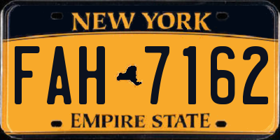 NY license plate FAH7162