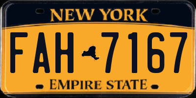 NY license plate FAH7167