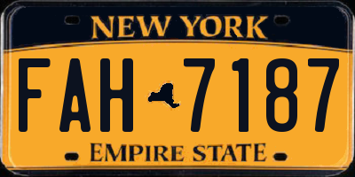 NY license plate FAH7187
