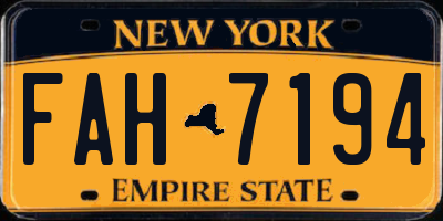 NY license plate FAH7194