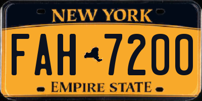 NY license plate FAH7200