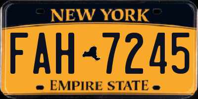 NY license plate FAH7245