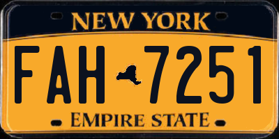 NY license plate FAH7251