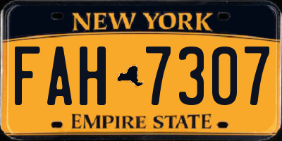 NY license plate FAH7307