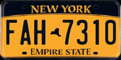 NY license plate FAH7310