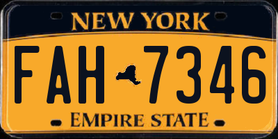 NY license plate FAH7346