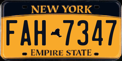 NY license plate FAH7347