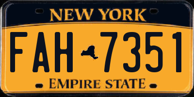 NY license plate FAH7351