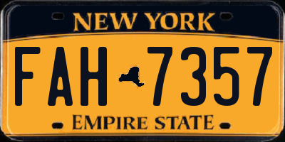 NY license plate FAH7357