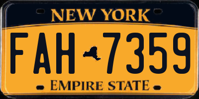 NY license plate FAH7359