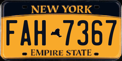 NY license plate FAH7367