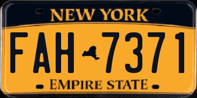 NY license plate FAH7371