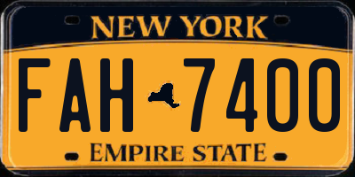 NY license plate FAH7400