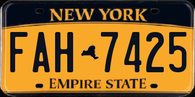 NY license plate FAH7425