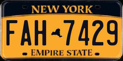 NY license plate FAH7429