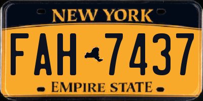 NY license plate FAH7437