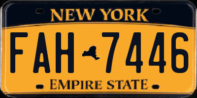 NY license plate FAH7446