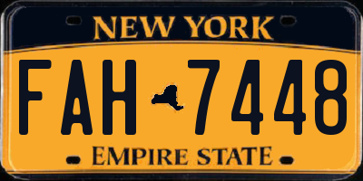 NY license plate FAH7448