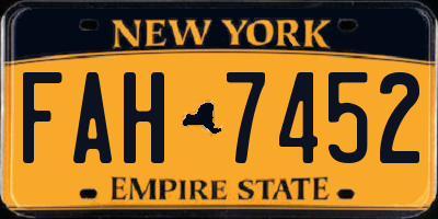 NY license plate FAH7452