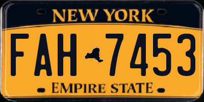 NY license plate FAH7453