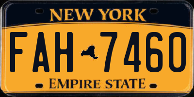 NY license plate FAH7460