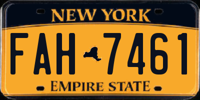 NY license plate FAH7461