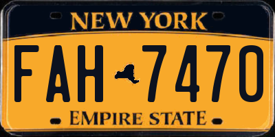 NY license plate FAH7470