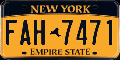 NY license plate FAH7471